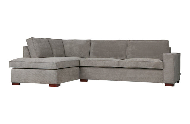 Cord Ecksofa grau, Cord Sofa grau Ottomane links, Cord Eckcouch grau