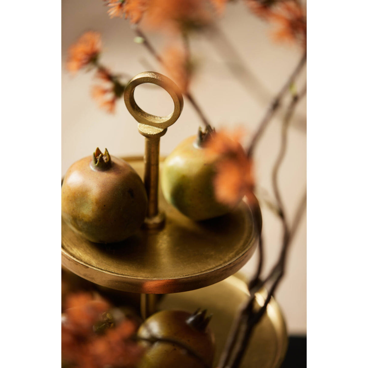 Etagere Gold, Metall Etagere Gold, Höhe 48 cm