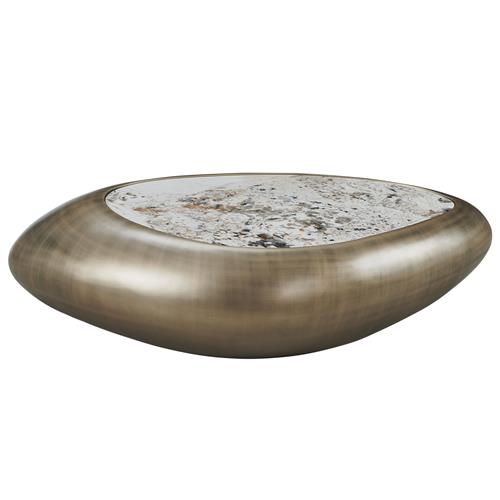 Couchtisch Bronze Keramik Tischplatte, Maße 116 x 77 cm