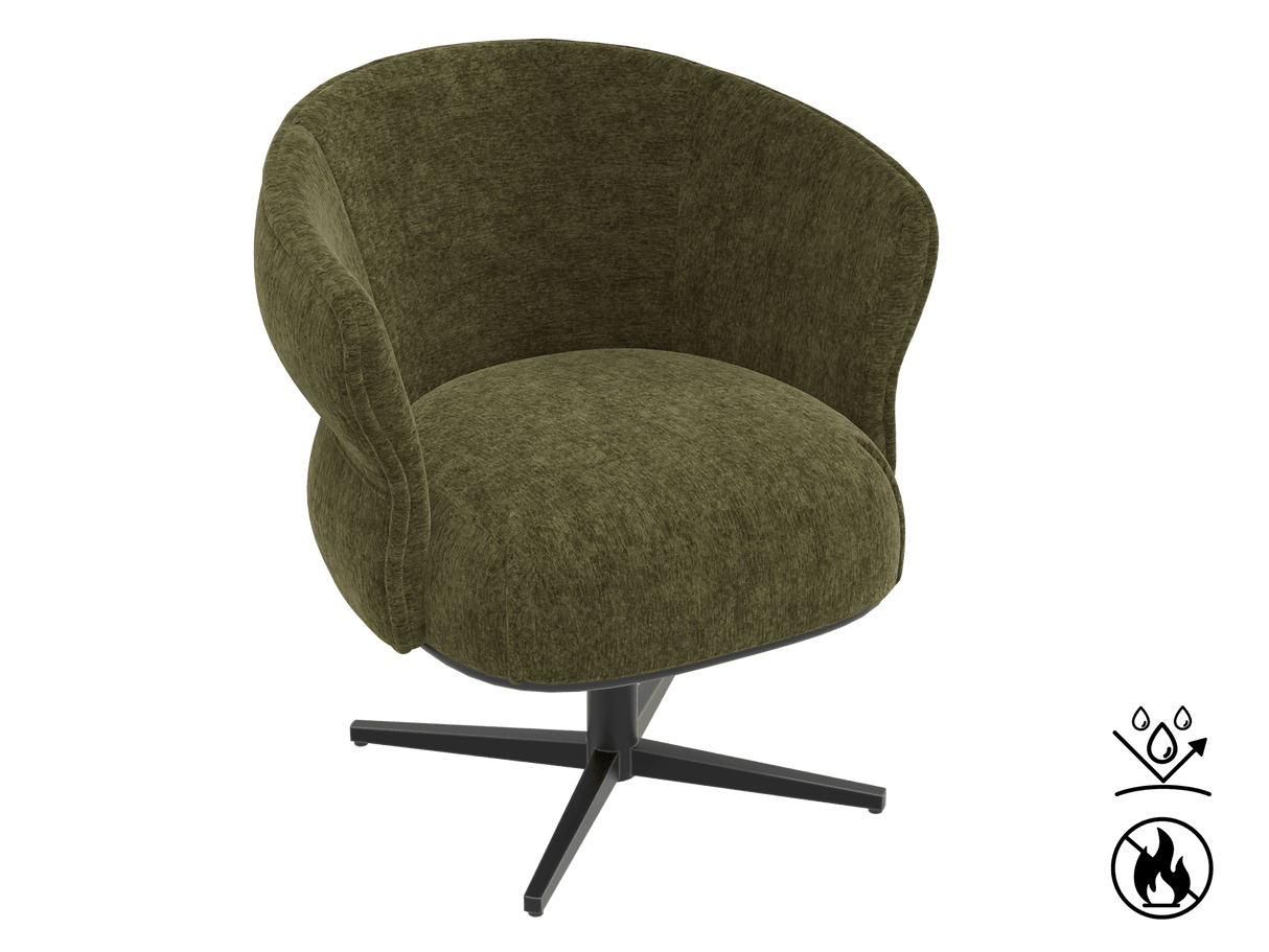 Chair green swivel, Chair upholstered green