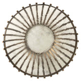 Couchtisch rund Bronze-Gold, runder Couchtisch Glas-Metall, Durchmesser 84 cm
