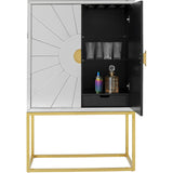 Barschrank Spiegelschrank, Barschrank Gold, Breite 91 cm