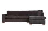 Cord Ecksofa grau, Cord Sofa grau Ottomane rechts, Cord Eckcouch grau