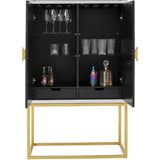 Barschrank Spiegelschrank, Barschrank Gold, Breite 91 cm