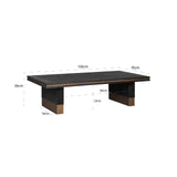 Couchtisch schwarz, Tisch schwarz Eiche furniert, Breite 140 cm