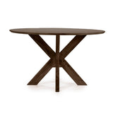 Esstisch rund Massivholz Natur-Farbe, runder Tisch Holz-Natur, Durchmesser 130 cm