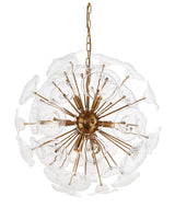Hängeleuchte rund Gold-Glas, Hängelampe Glas Gold, Durchmesser 65 cm