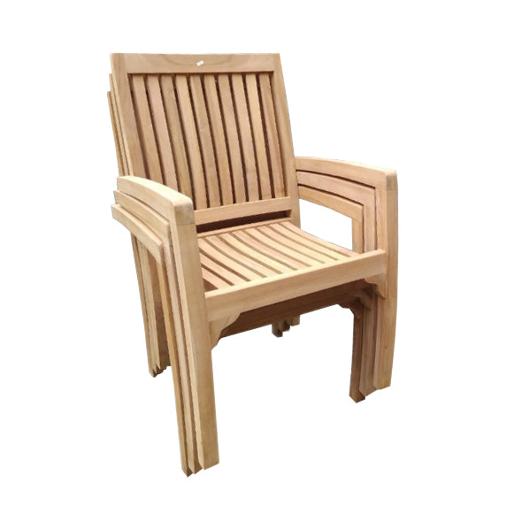 Gartenstuhl stapelbar, Gartenstuhl Teak-Holz, Breite 60 cm