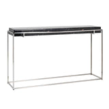 Konsole schwarz-verchromt, Wandtisch Silber-Gestell, Konsole Silber, Breite 140 cm