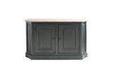 Sideboard schwarz Landhausstil, Anrichte Holz Landhaus, Breite 141 cm