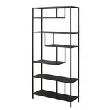 Metall Regal schwarz Industriedesign, Bücherregal Metall schwarz, Breite 100 cm