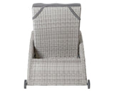 Sonnenliege Rattan grau, Länge 188 cm