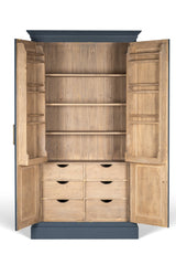 Schrank anthrazit aus Massivholz, Allzweckschrank anthrazit. Breite 120 cm