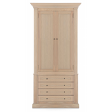 Bücherschrank Eiche-Natur, Wohnzimmerschrank mit vier Schubladen, Breite 100 cm