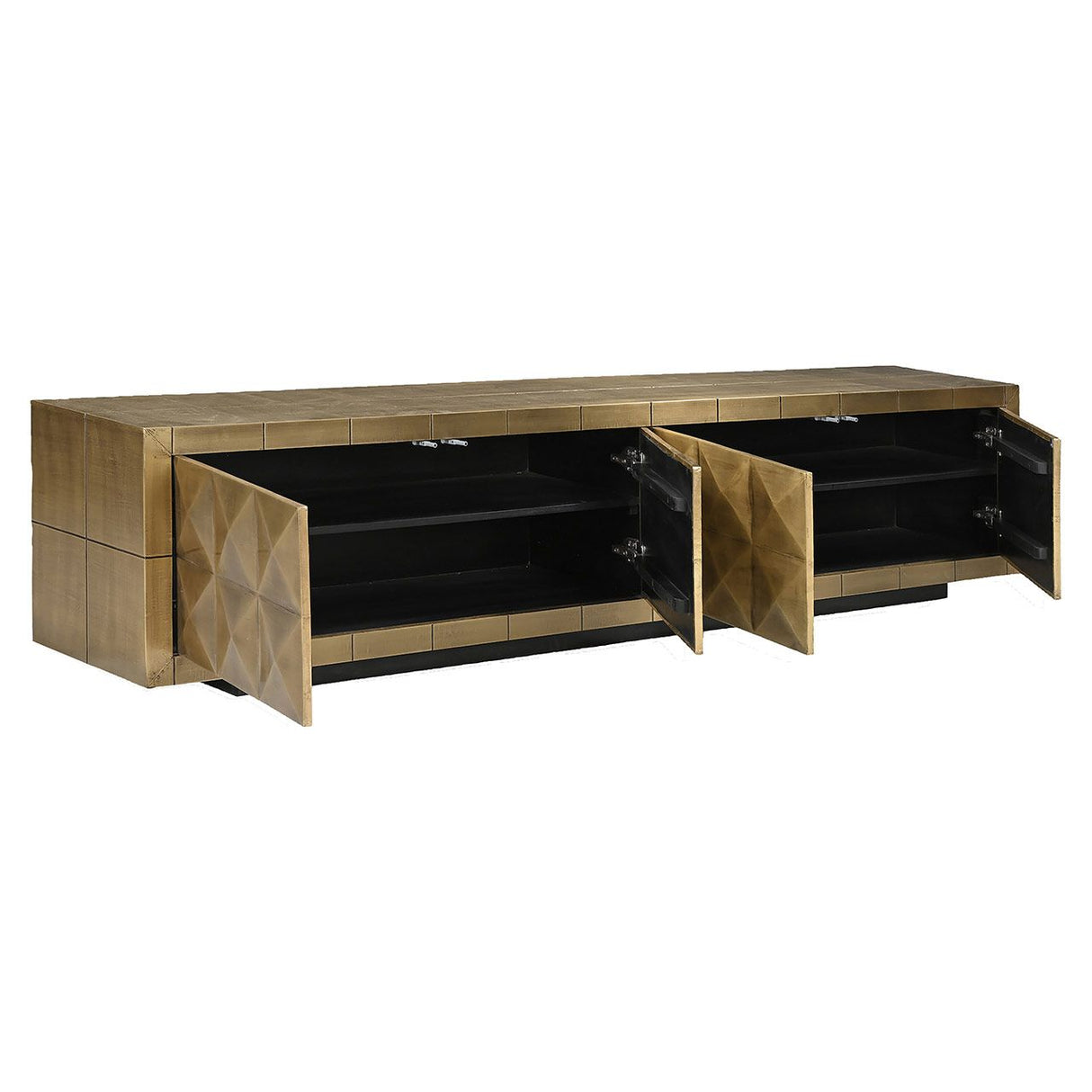 TV Schrank Gold, Fernsehschrank Gold antik, Breite 220 cm