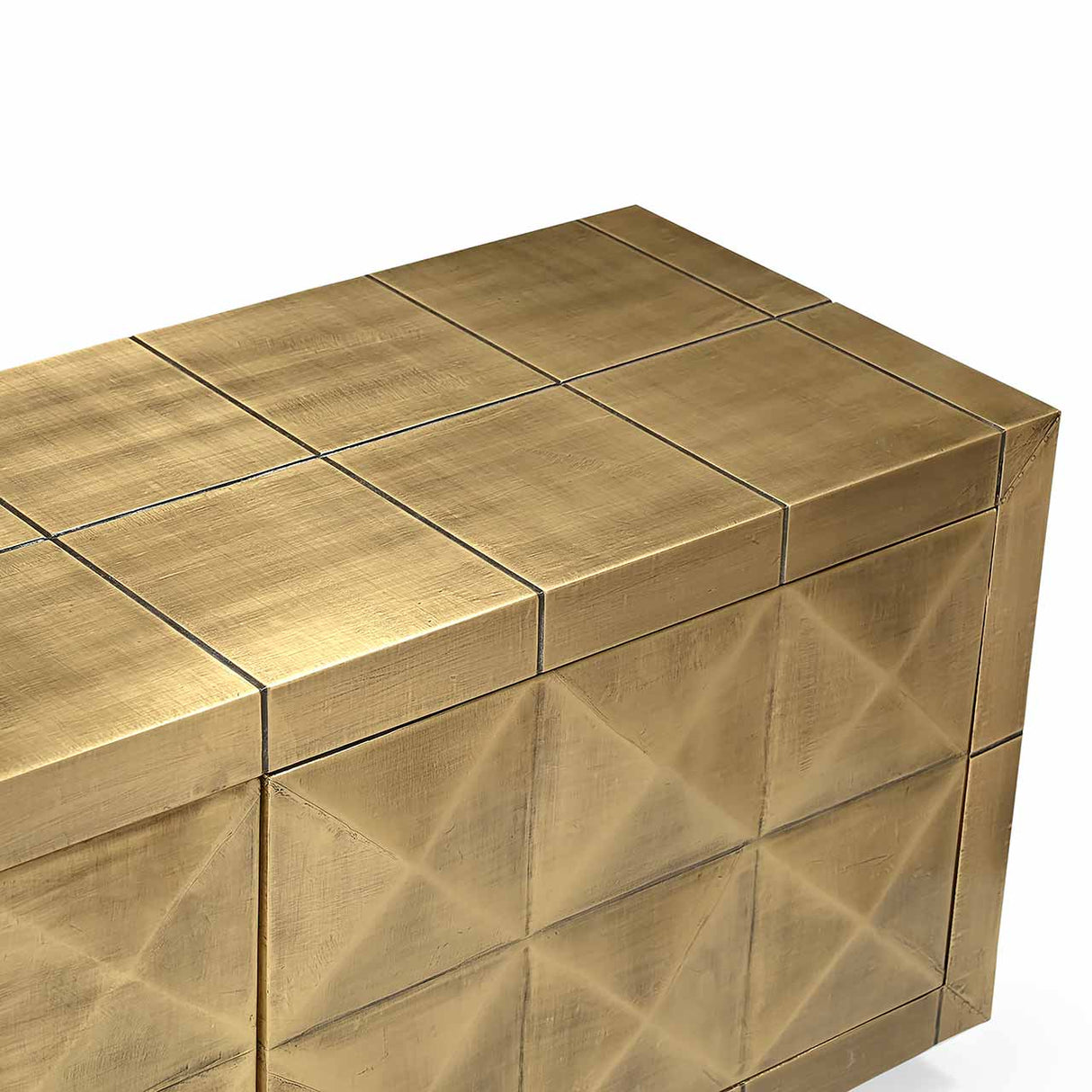 TV Schrank Gold, Fernsehschrank Gold antik, Breite 220 cm
