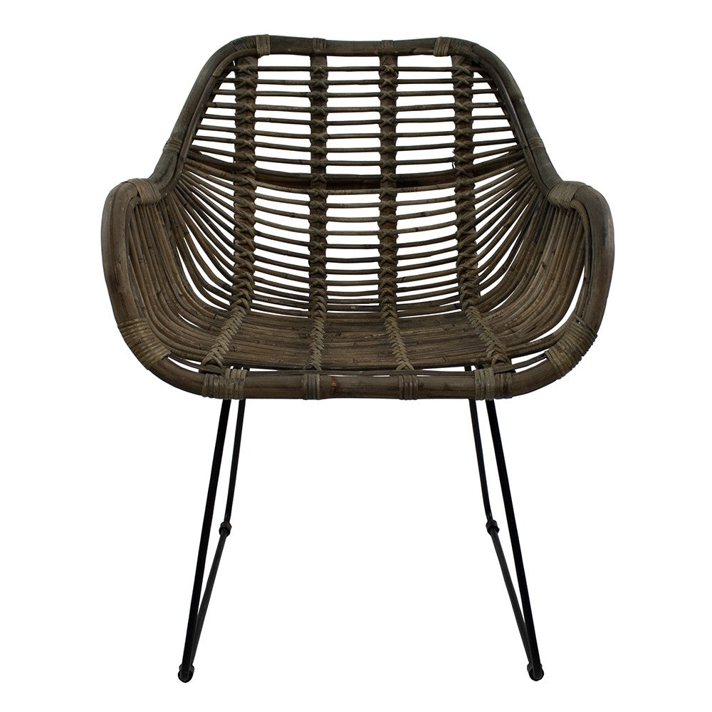 Stuhl Rattan, Stuhl grau Rattan