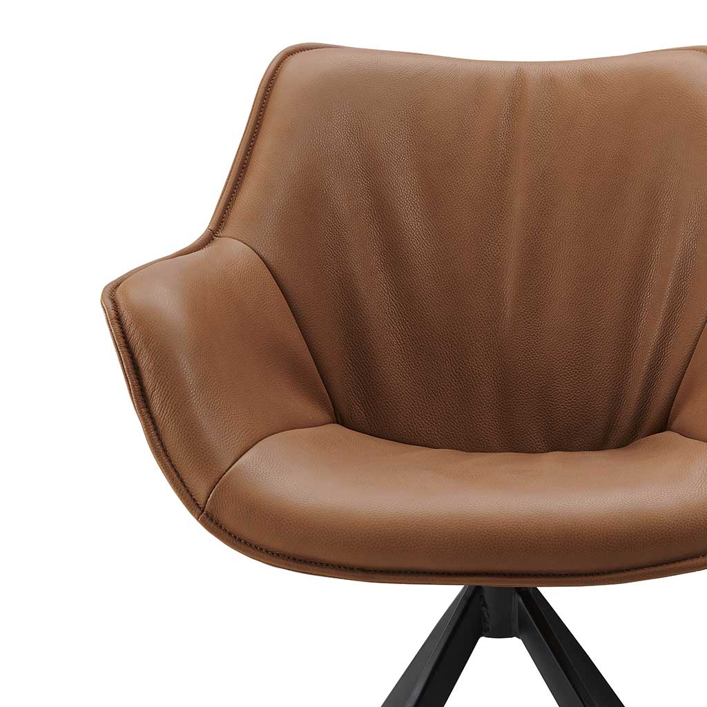 Armlehnenstuhl cognac ,Echtleder, Esszimmerstuhl Echtleder cognac, Stuhl Leder cognac
