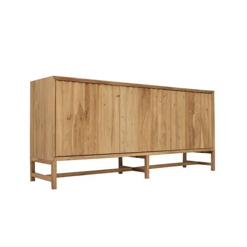 Sideboard Naturholz-Farbe, Anrichte Naturholz Akazie, Breite 220 cm