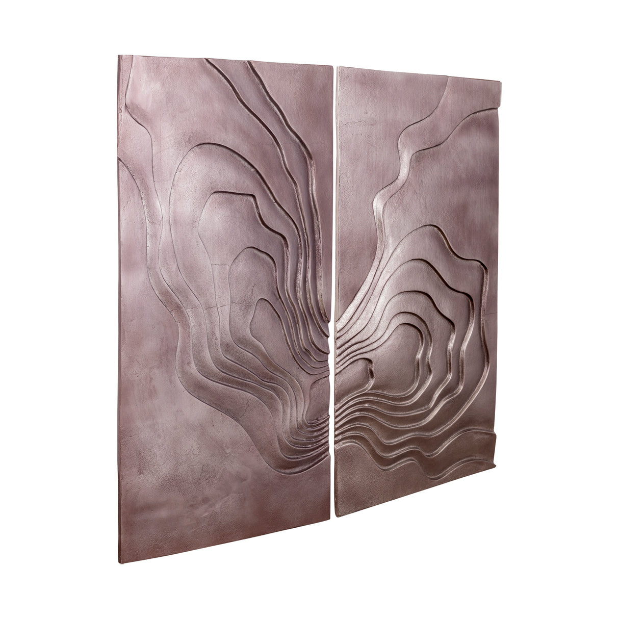 Wandpanel Bronze, Wandbild 2er Set, Maße 100x90 cm
