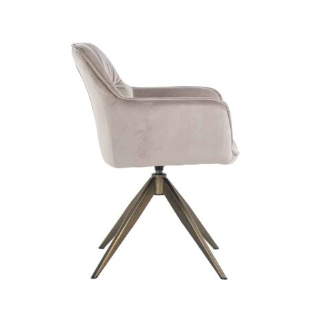 Stuhl beige Samt, Stuhl mit Lehne drehbar