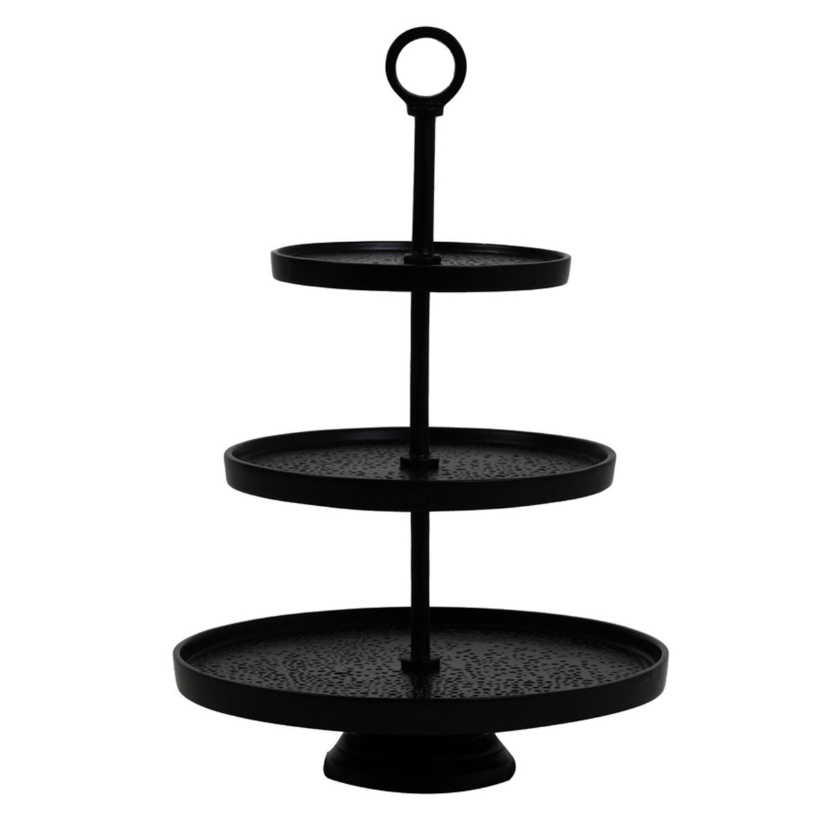 Etagere schwarz, Metall Etagere schwarz, Höhe 48 cm