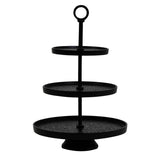 Etagere schwarz, Metall Etagere schwarz, Höhe 48 cm