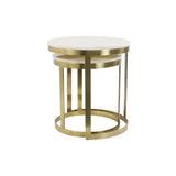 Beistelltisch rund Gold 2er Set, Durchmesser 41-49 cm