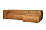 Ecksofa cognac, Sofa cognac Ottomane rechts, Eckcouch cognac