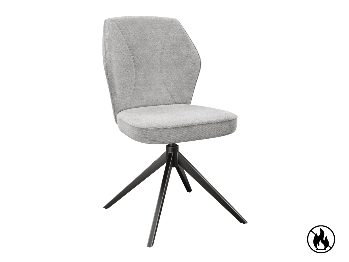 Chair grey swivelling, chair upholstered light grey