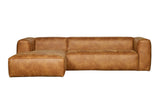 Ecksofa cognac, Sofa cognac Ottomane links, Eckcouch cognac