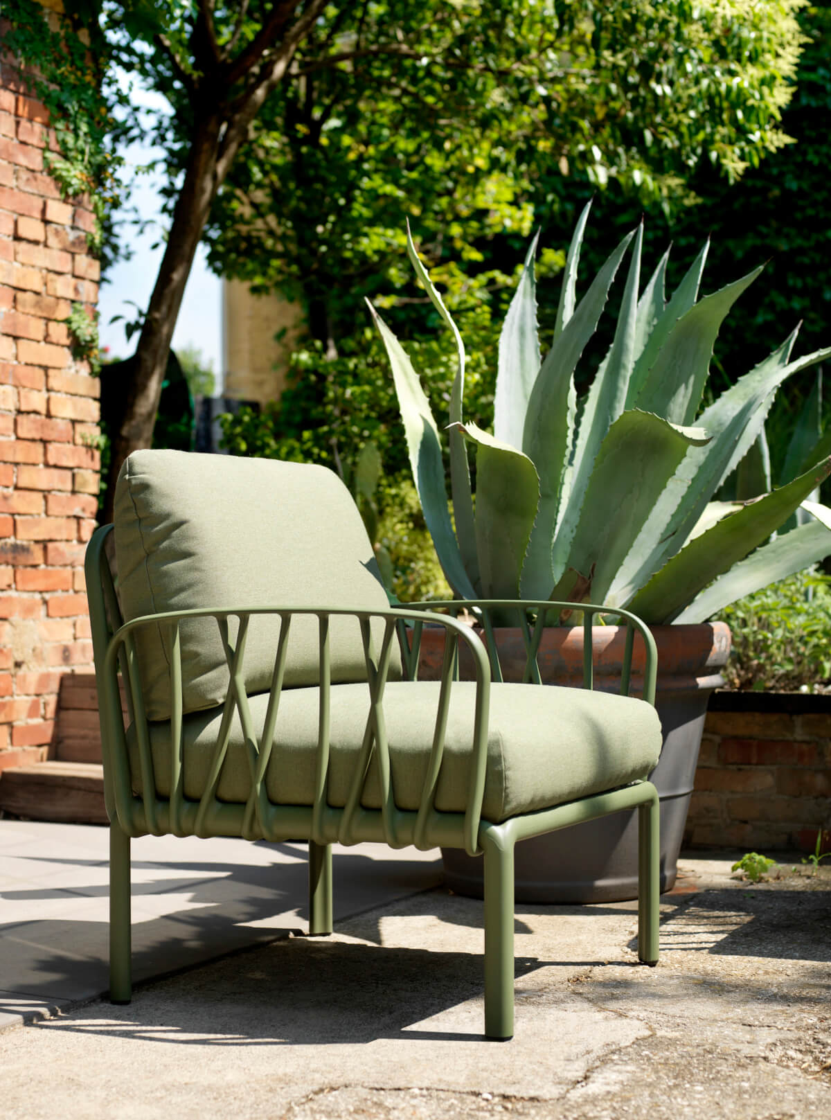 Gartensessel grün, Sessel Kunststoff grün, Gartensessel mit Armlehne grün