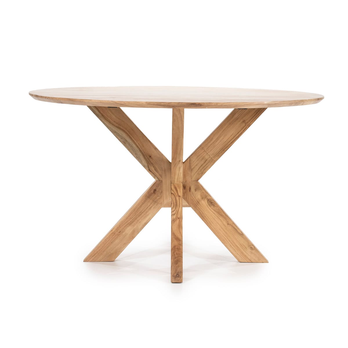 Esstisch rund Massivholz Natur-Farbe, runder Tisch Holz-Natur, Durchmesser 130 cm