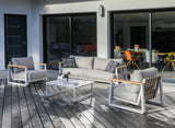 Gartenlounge-Set 4 teilig , Gartenecksofa mit 2 Sessel, 1 Couchtisch