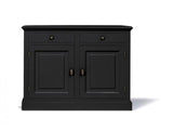 Sideboard schwarz, Anrichte schwarz Landhaus, Sideboard Landhausstil, Breite 126 cm