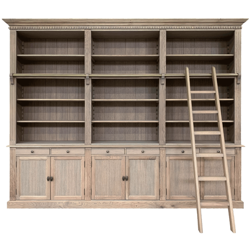 Bücherschrank Eiche Landhaus , Bücherschrank Landhausstil Eiche, Schrank Landhaus, Breite 300 cm