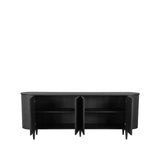 Sideboard schwarz, Anrichte schwarz Massivholz, Breite 200 cm