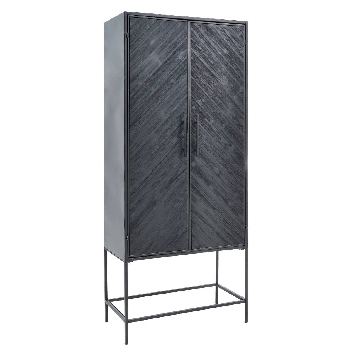 Schrank schwarz, Metall Schrank schwarz, Breite 80 cm