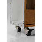 Barschrank Silber, Barschrank auf Rädern, Breite 64-130 cm