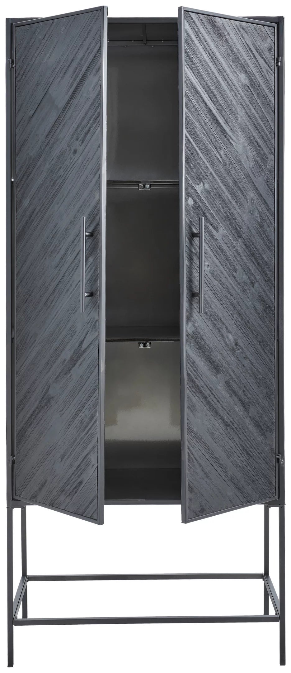 Schrank schwarz, Metall Schrank schwarz, Breite 80 cm