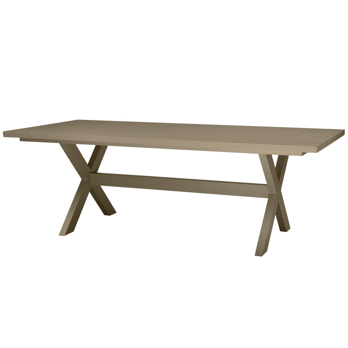 Gartentisch grün-grau Aluminium, Gartenesstisch Aluminium, Länge 220 cm