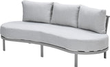 Gartensofa taupe-grau, Gartenbank grau-taupe, Länge 225 cm