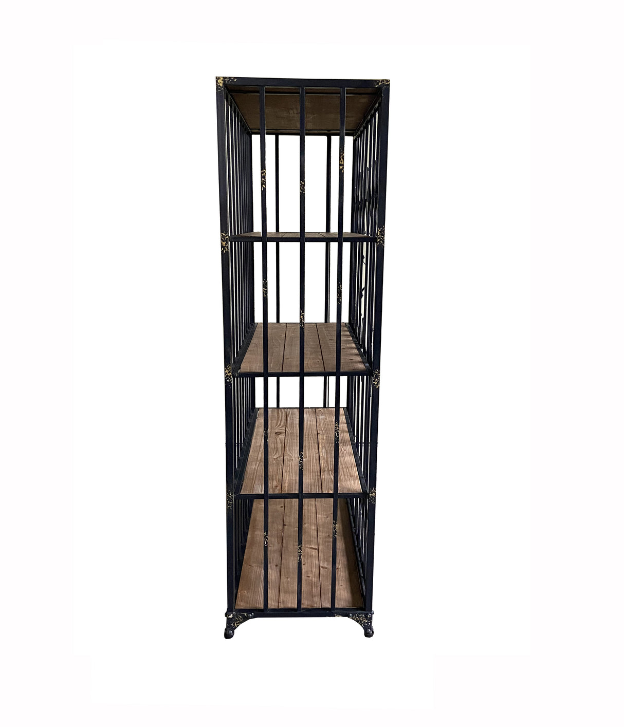 Metallregal schwarz, Regal antik-Optik schwarz, Breite 91 cm
