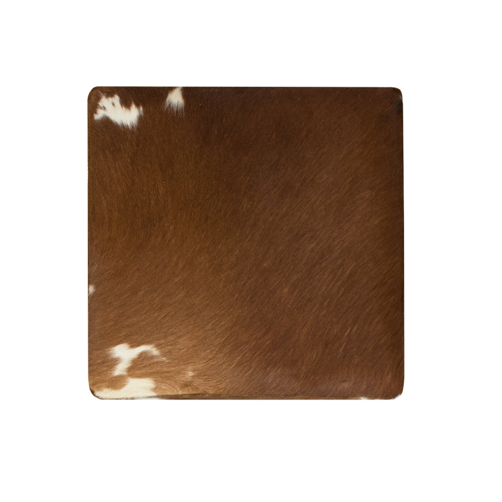 Hocker braun Kuhfell, Sitzhocker Holz Kuhfell