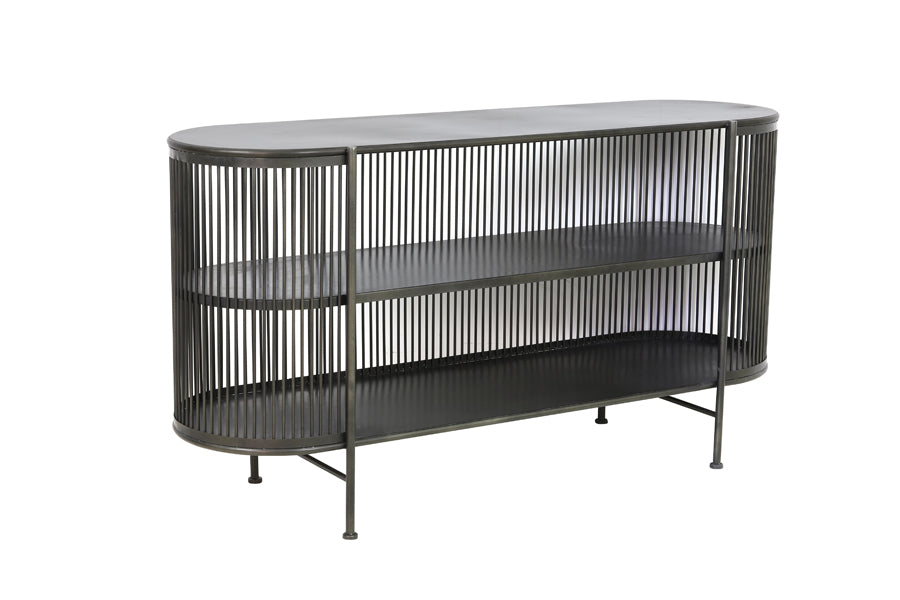 Konsole schwarz, Sideboard schwarz Metall, Breite 149 cm