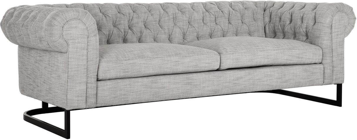 Sofa Chesterfield grau, Chesterfield Sofa hellgrau, Breite 238 cm