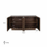 Sideboard braun Spiegelglas, Anrichte braun Spiegel, Breite 162 cm