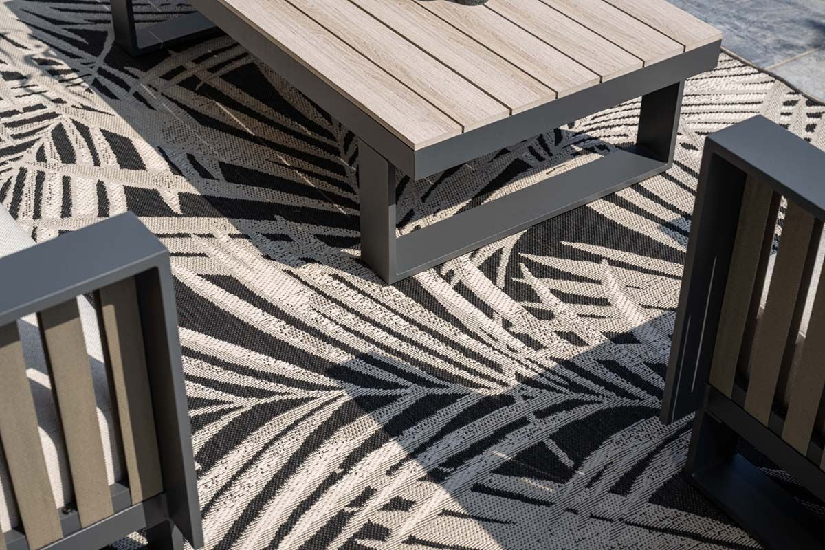 Gartenlounge anthrazit-taupe, Garten-Sitzgruppe Set 3 teilig, Gartensofa mit Gartensessel