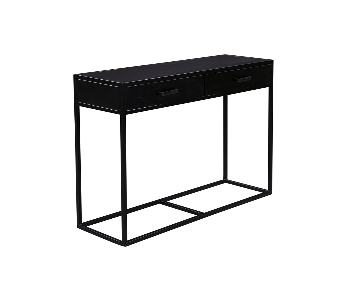 Konsole schwarz Industriedesign, Wandtisch Metall-Gestell, Breite 120 cm