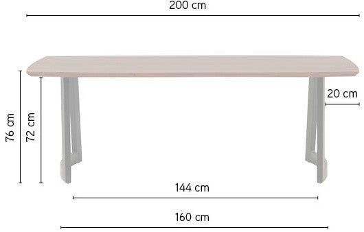 Tisch braun Massivholz, Esstisch braun Metall-Gestell schwarz, Länge 200 cm